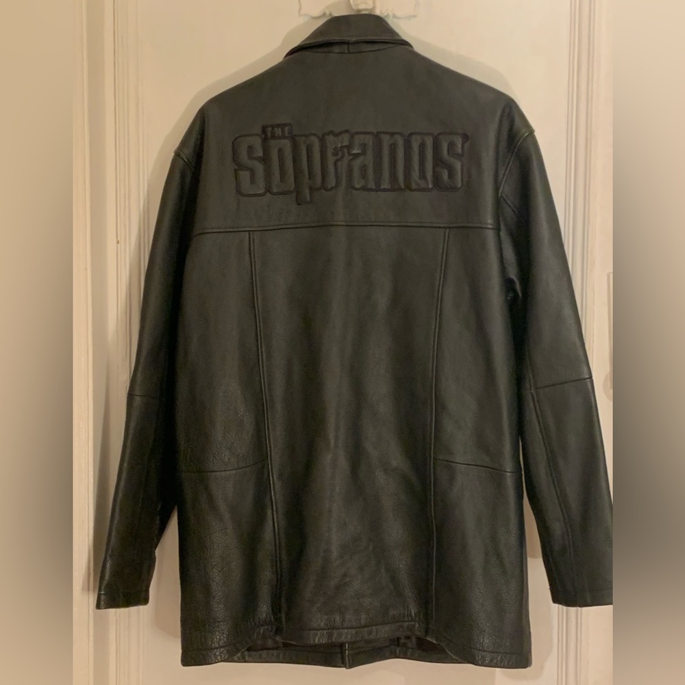 HBO The Sopranos Jacket Coat Leather Men's Large Black HBO Exclusive